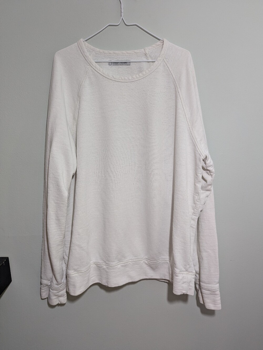 Outerknown Sur Sweatshirt Men's XXL Salt  Hemp Organic Cotton Raglan Crewneck
